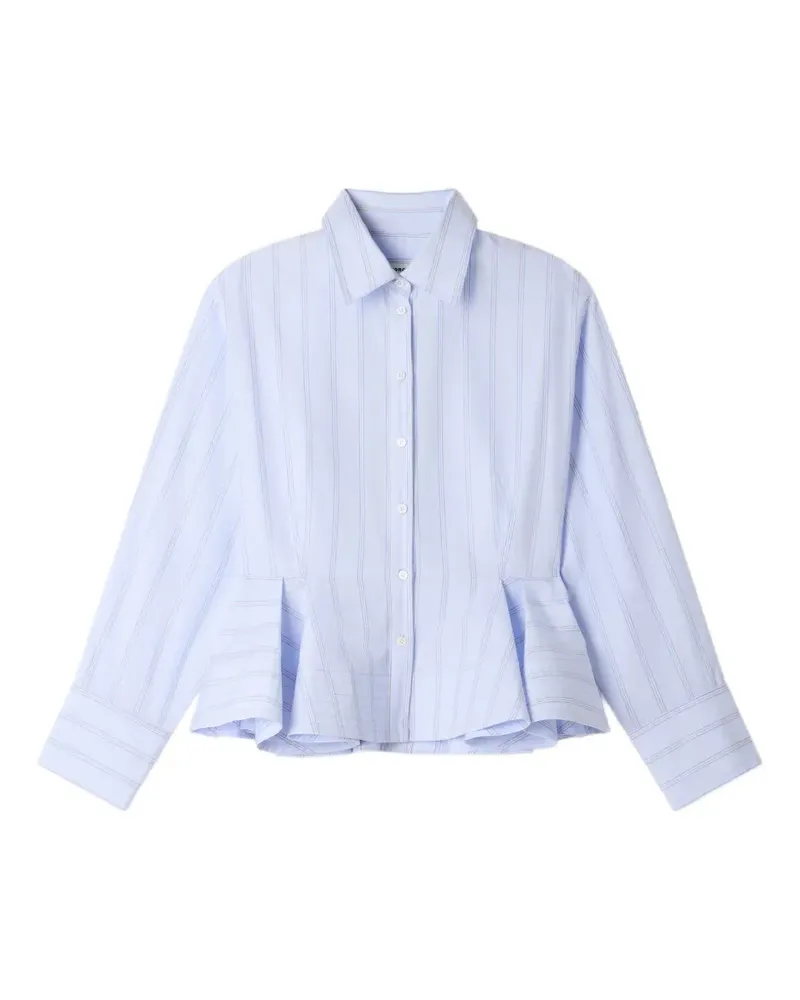Sandro Gestreiftes Hemd mit Schößchen - Blau Blau