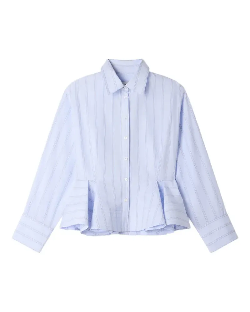 Sandro Gestreifte Bluse mit Schößchen - Blau Blau