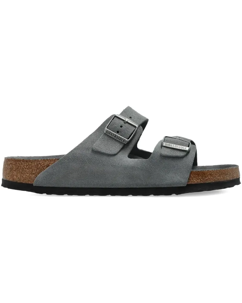 Birkenstock Arizona Wildlederpantoletten mit Schnallen - Blau Blau