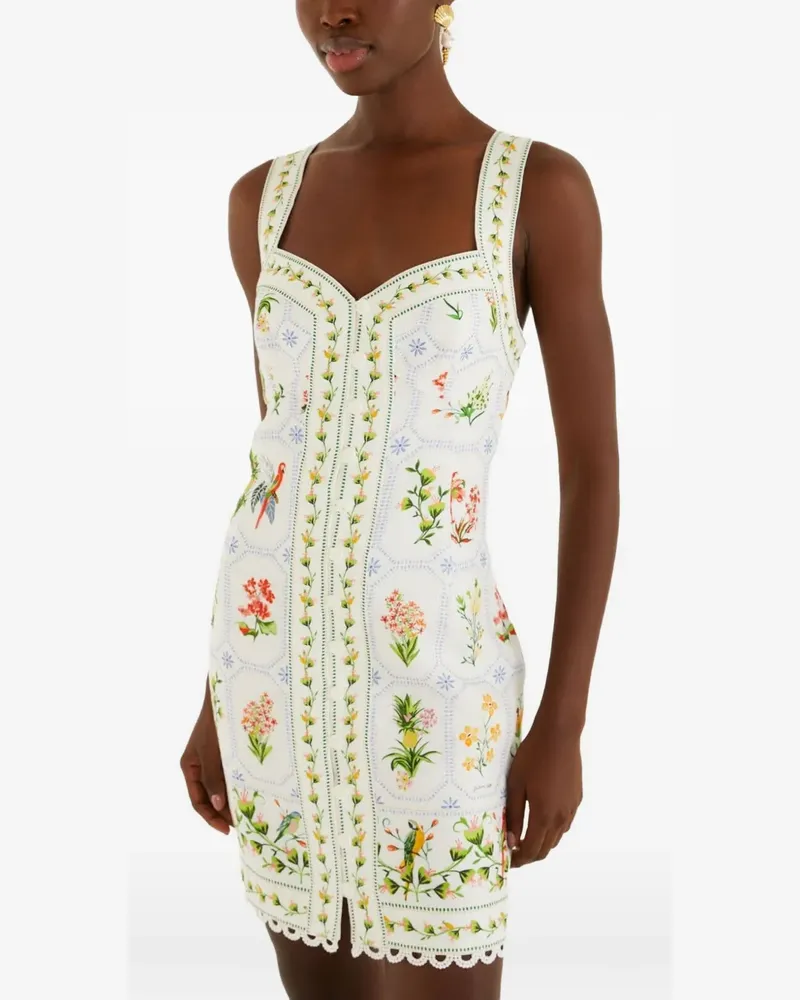 FARM Rio Kleid mit floralem Print - Weiß Weiß