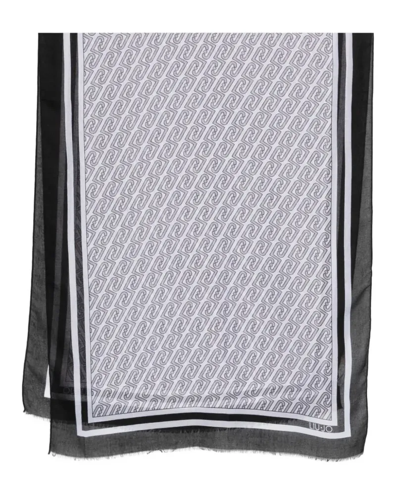 Liu Jo Schal mit Monogramm-Print - Weiß Weiß
