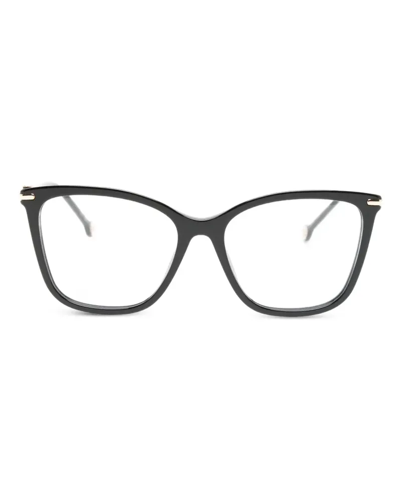 Carolina Herrera New York Cat-Eye-Brille mit Logo-Schild - Schwarz Schwarz
