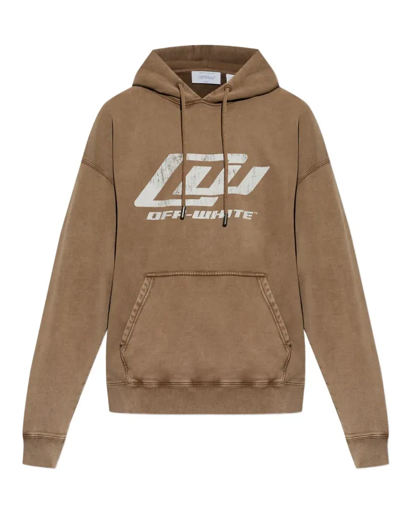 OFF-WHITE kangaroo-pocket hoodie - Braun Braun