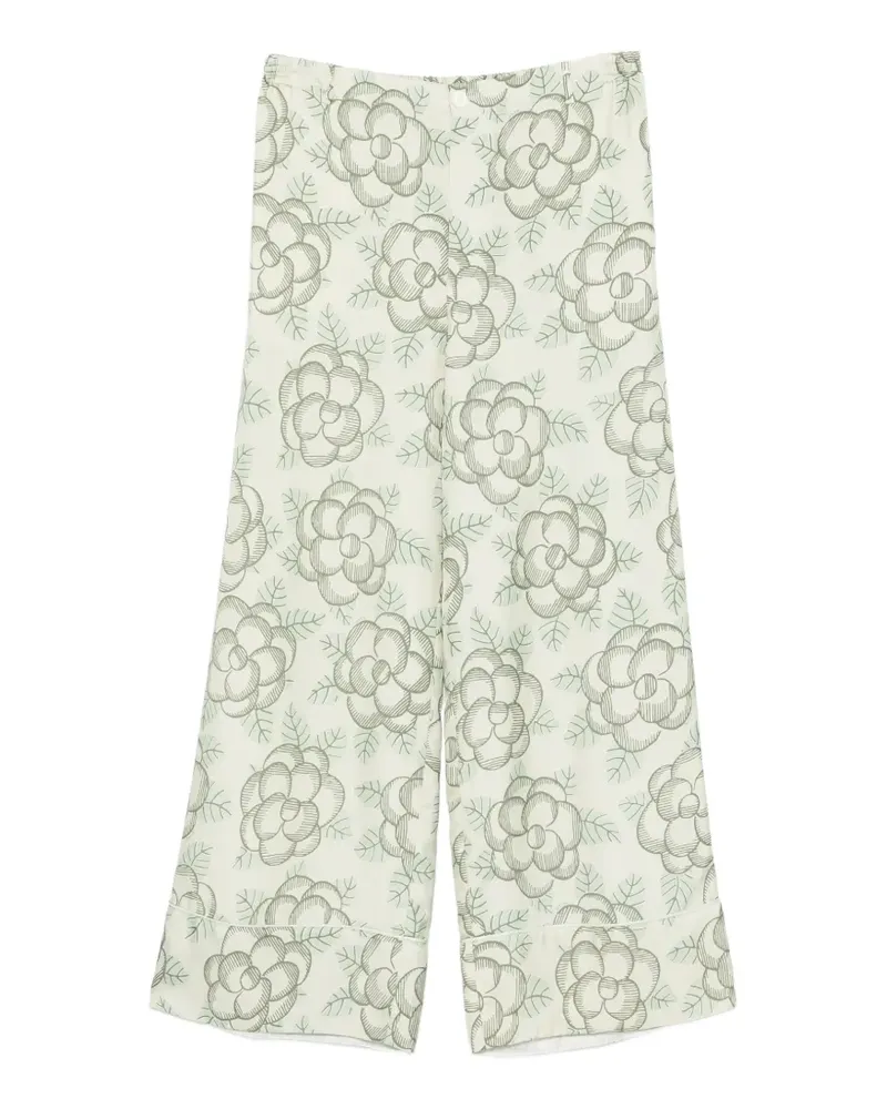 Marni printed piping trousers - Nude Nude