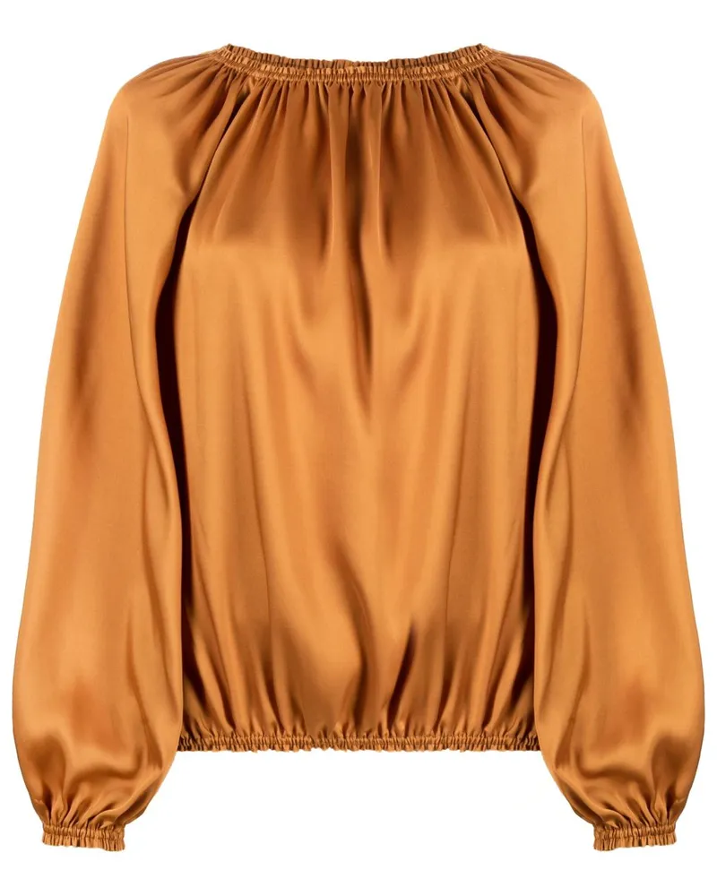 Blanca Bluse mit Satin-Finish - Braun Braun