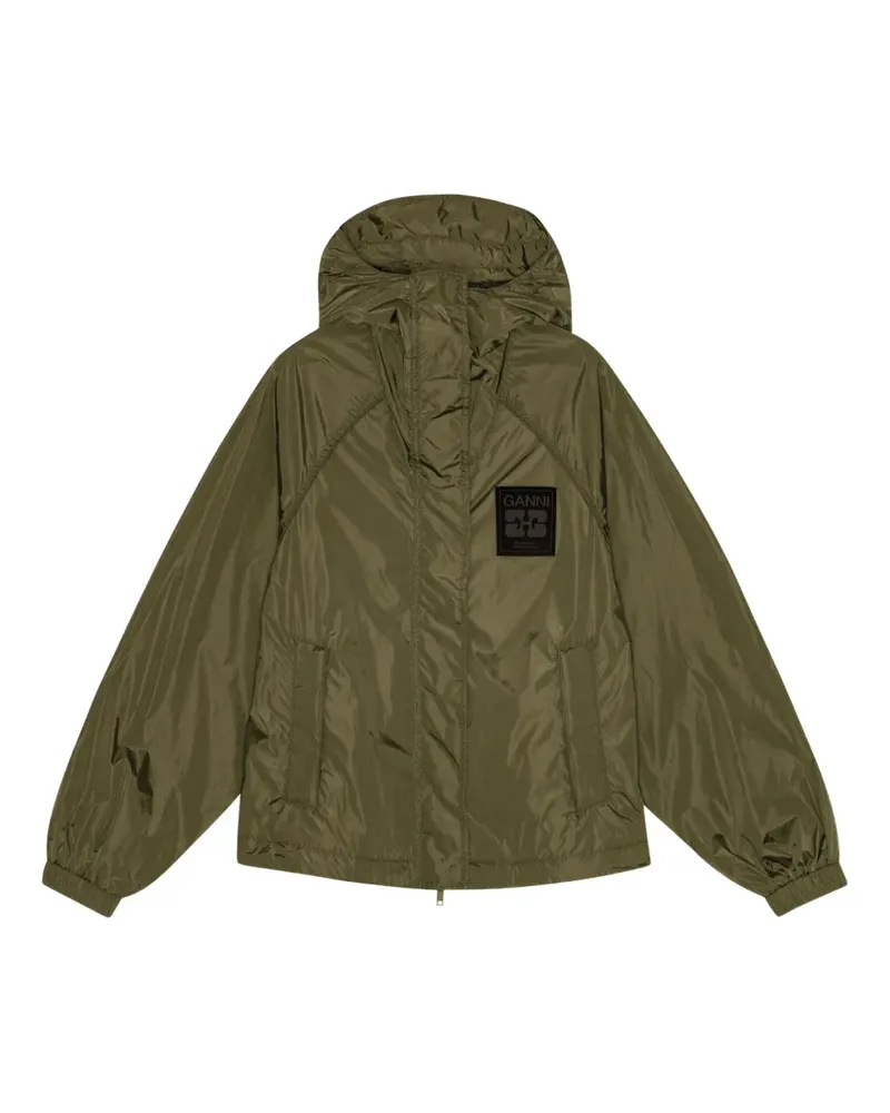 Ganni Jacke mit Kapuze - Grün Grün
