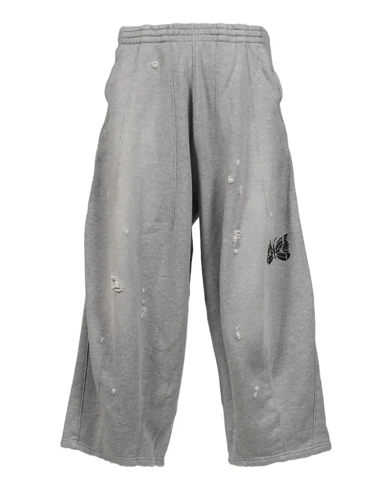 NEEDLES butterfly-embroidered track pants - Grau Grau