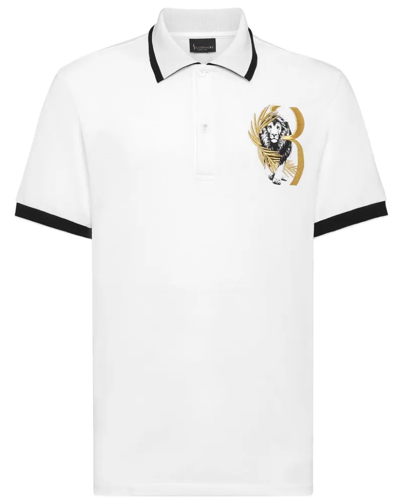 Billionaire Poloshirt mit Logo-Stickerei - Weiß Weiß