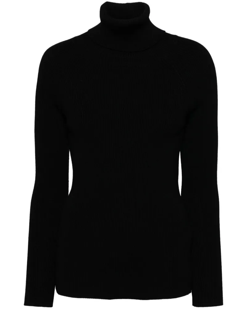 Junya Watanabe Fein gerippter Pullover - Schwarz Schwarz