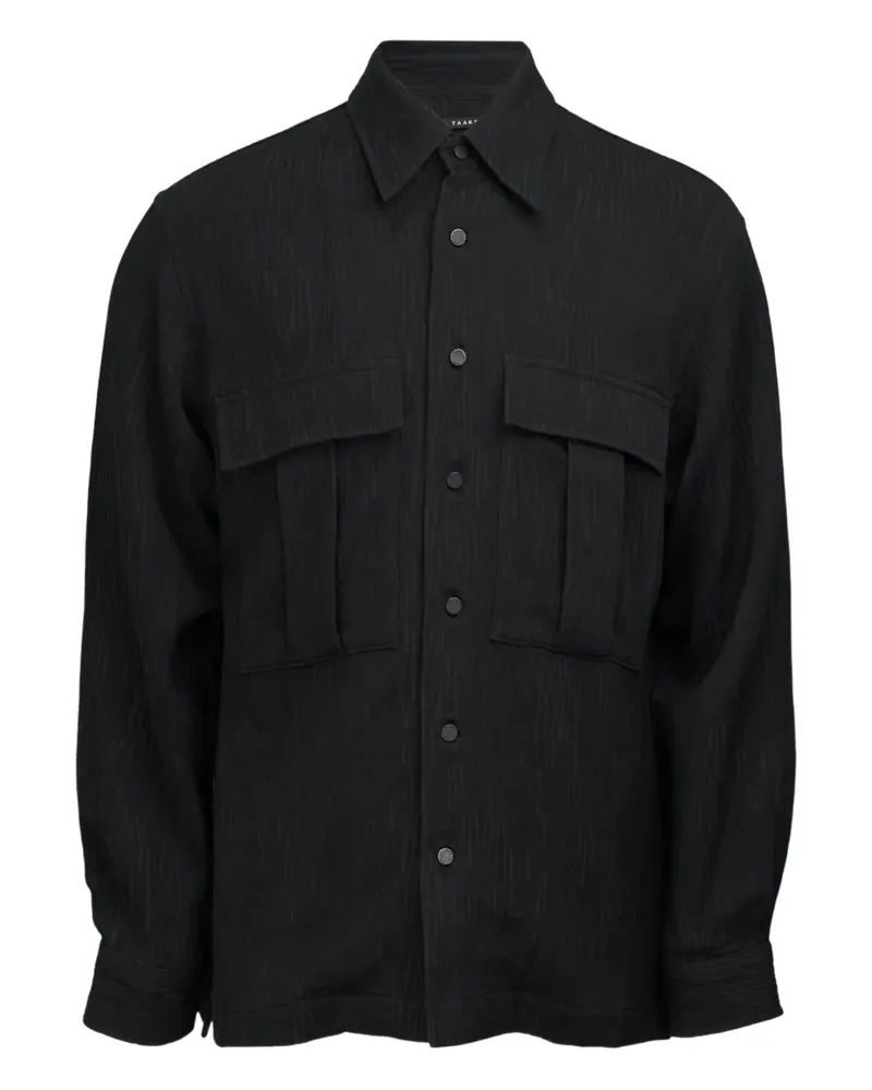 TAAKK flap-pocket crepe shirt - Schwarz Schwarz