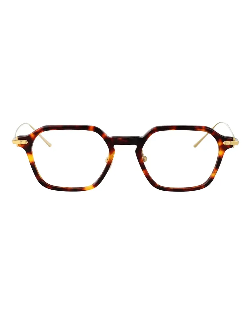 Linda Farrow Brille mit geometrischem Gestell - Braun Braun