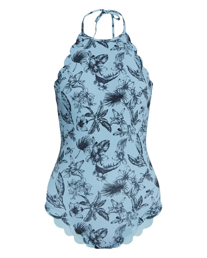 Marysia Badeanzug mit Blumen-Print - Blau Blau