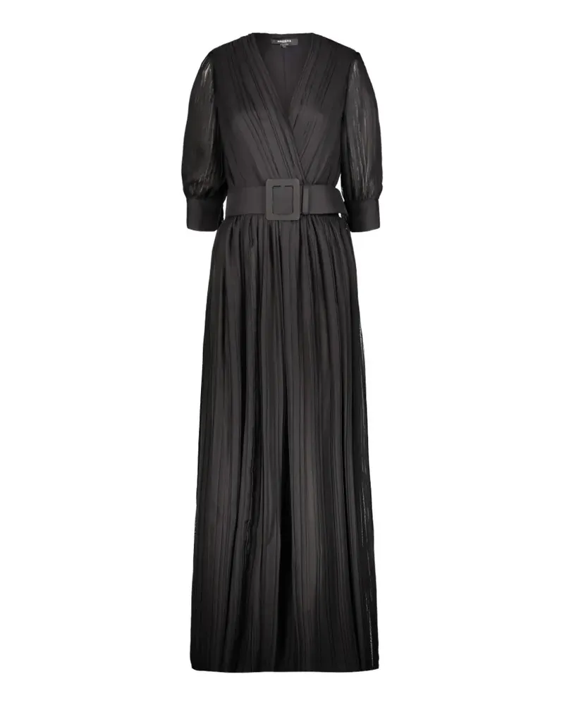 Rochas pleated belted maxi dress - Schwarz Schwarz