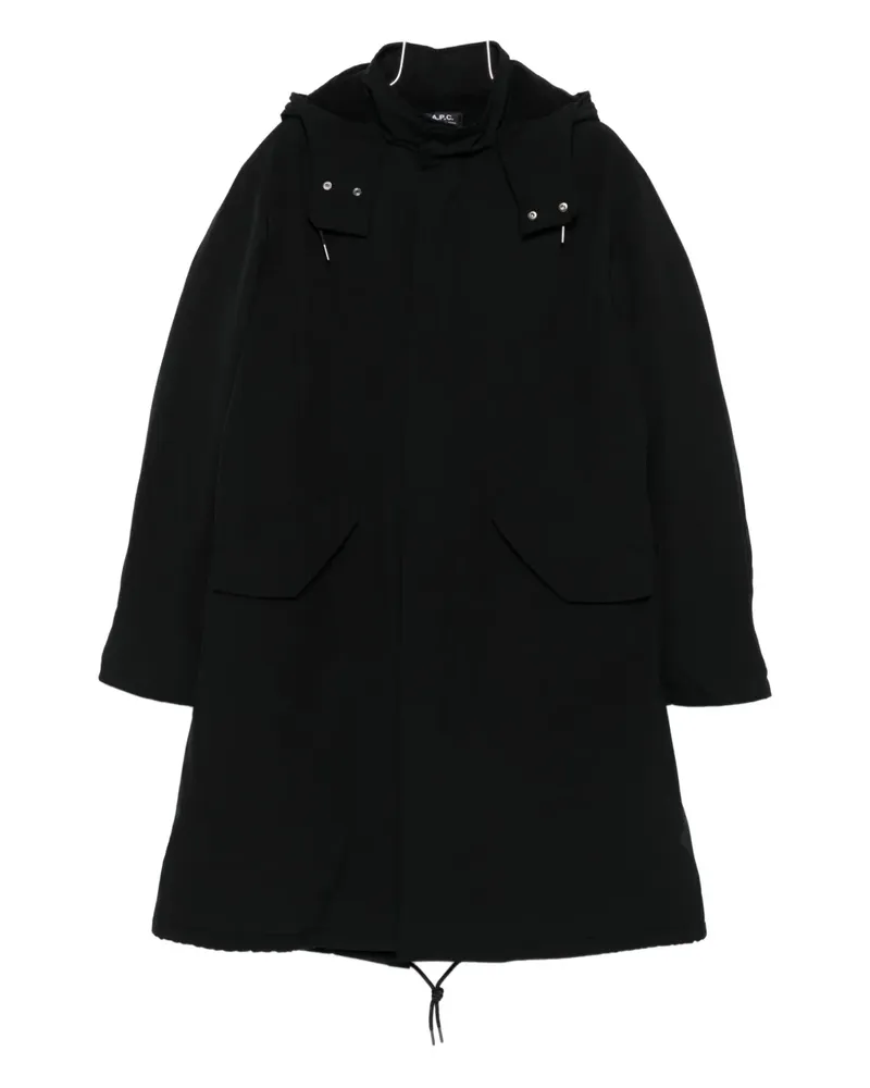 A.P.C. Einreihiger Mantel - Schwarz Schwarz