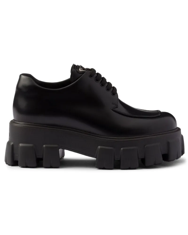 Prada Monolith Schnürschuhe - Schwarz Schwarz