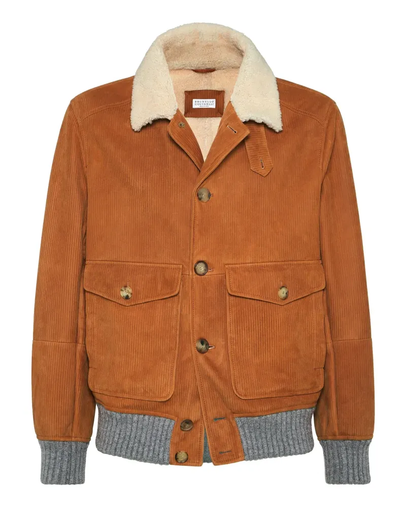 Brunello Cucinelli Cordjacke mit aufgesetzten Taschen - Braun Braun