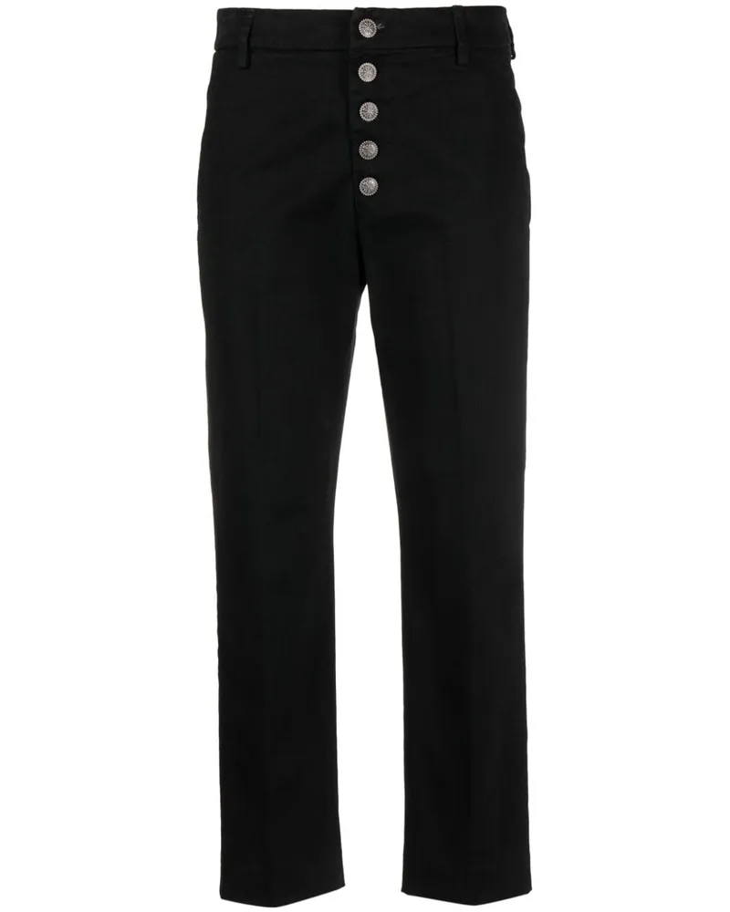 Dondup Nima Hose mit Logo-Schild - Schwarz Schwarz