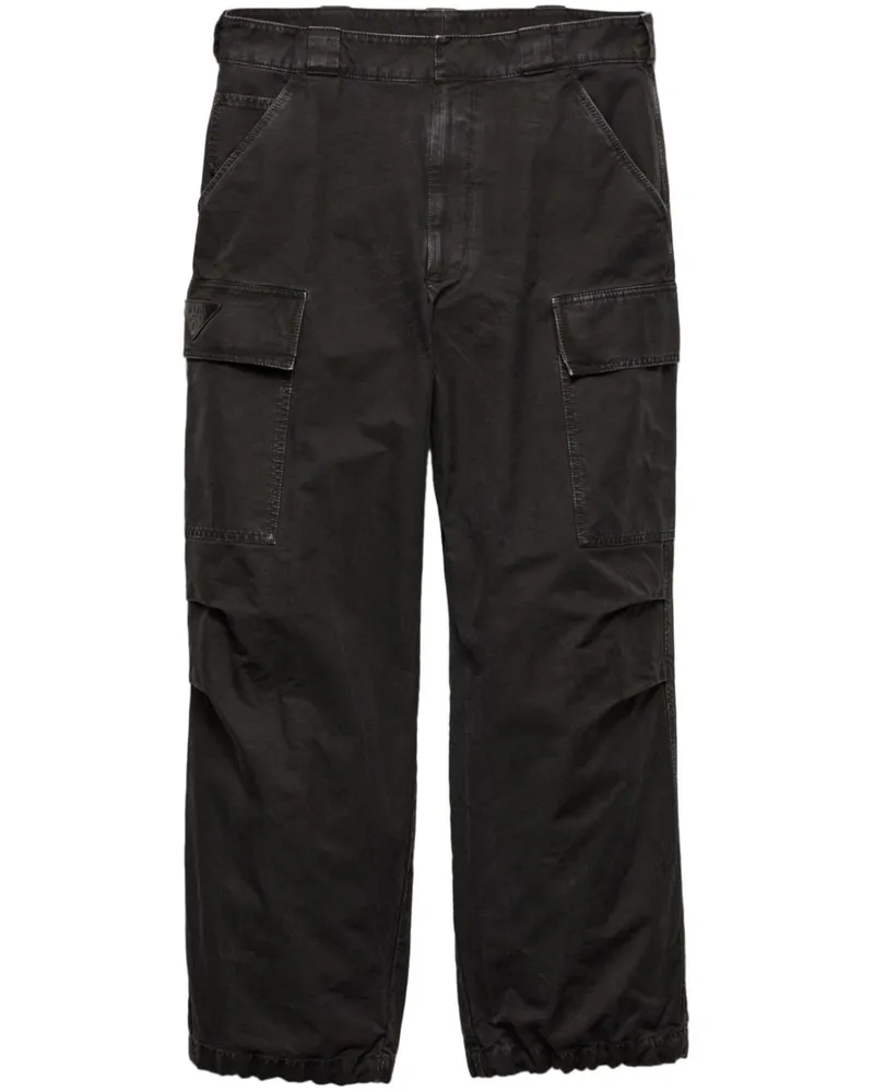 Prada Stückgefärbte Hose - Schwarz Schwarz