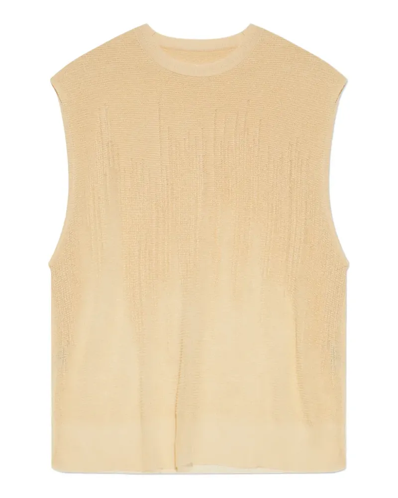 Issey Miyake Brush Close-Up round-neck top - Nude Nude