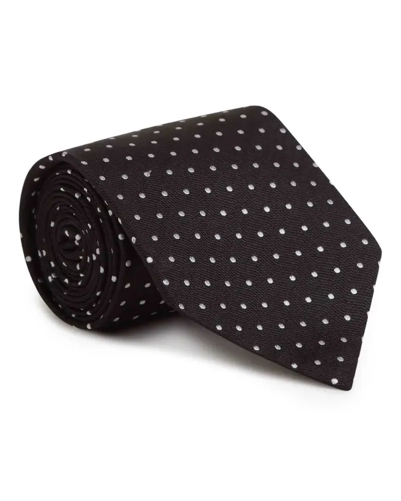 Tom Ford Seidenkrawatte mit Polka Dots - Schwarz Schwarz