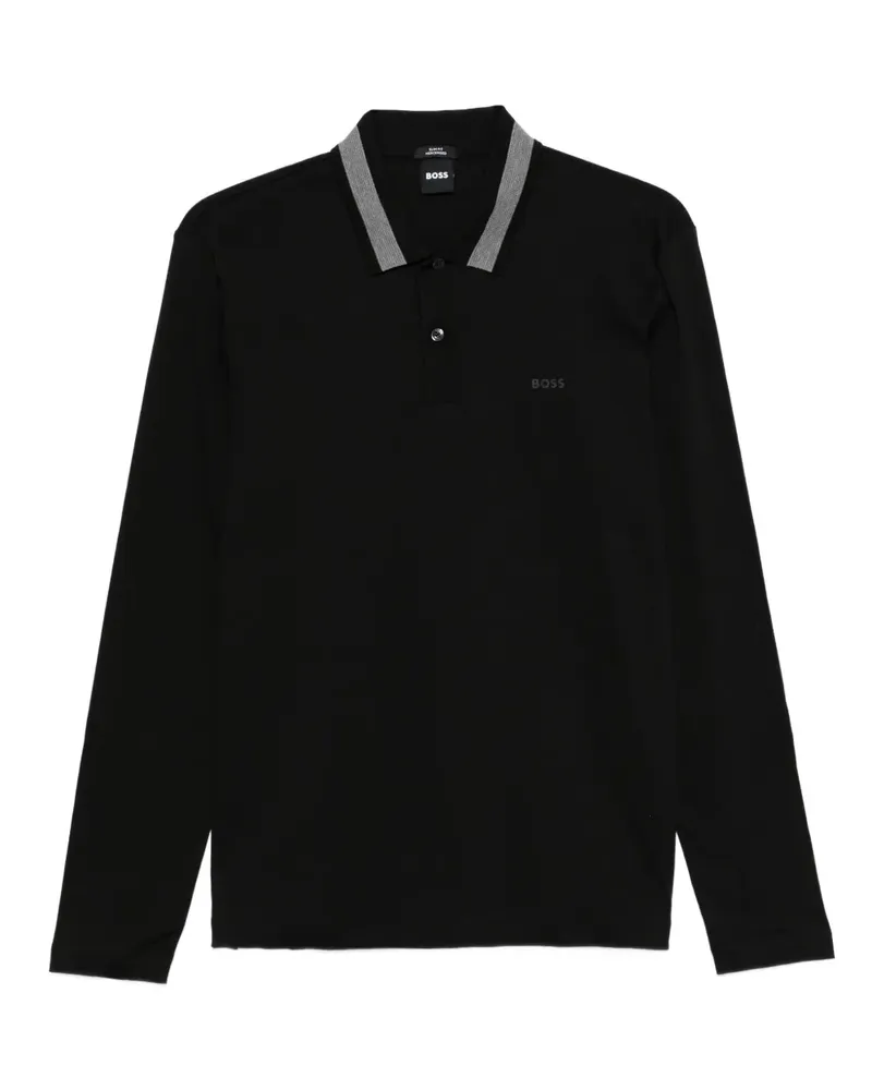 HUGO BOSS Poloshirt mit langen Ärmeln - Schwarz Schwarz