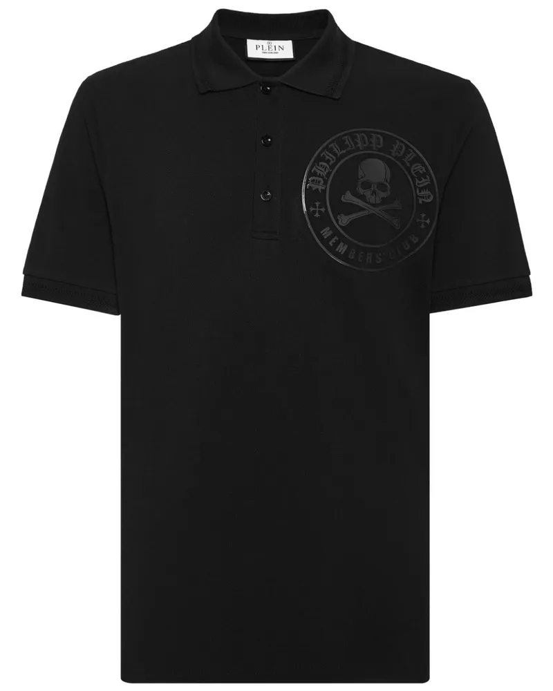 Philipp Plein Poloshirt mit Logo-Verzierung - Schwarz Schwarz