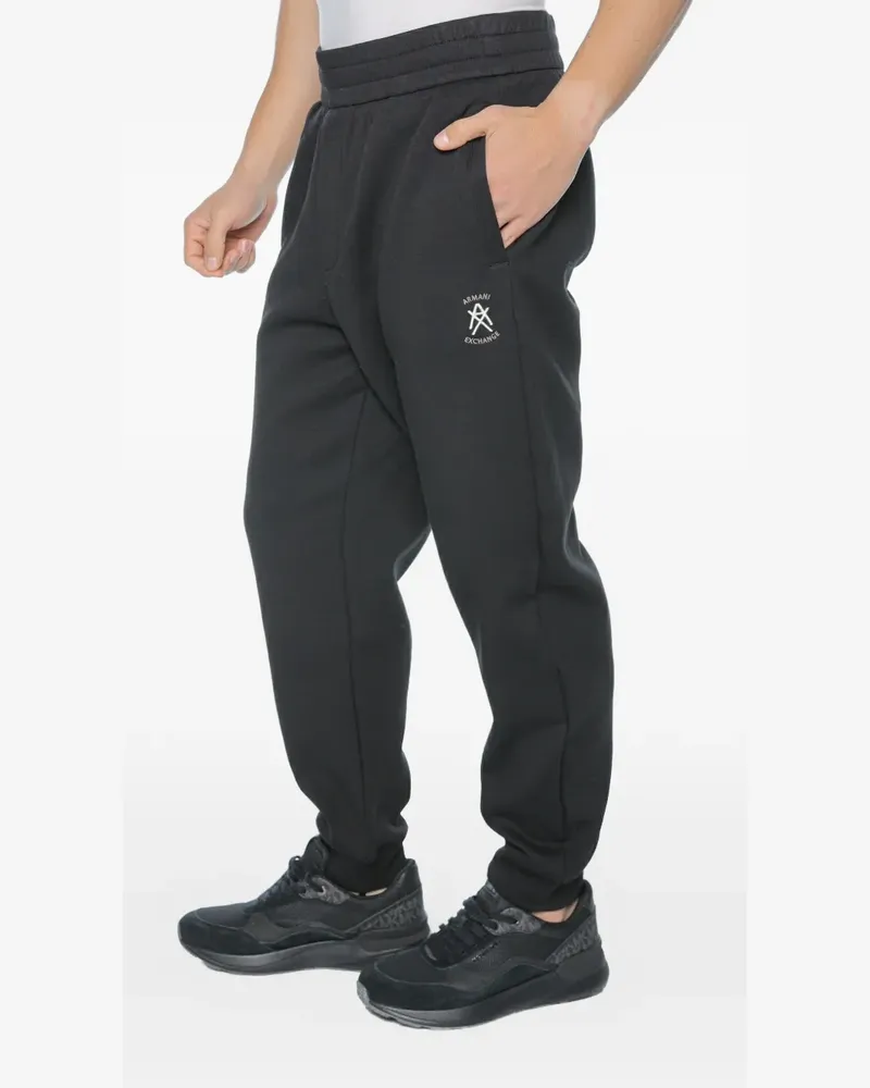 Armani Exchange logo-print elasticated-waist track pants - Schwarz Schwarz