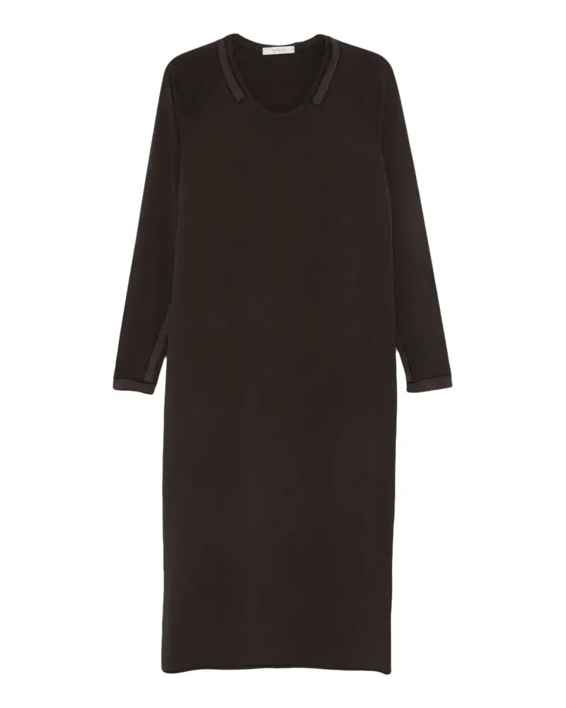 KristenseN Du Nord Ungesäumtes Midikleid mit Raglanärmeln - Braun Braun