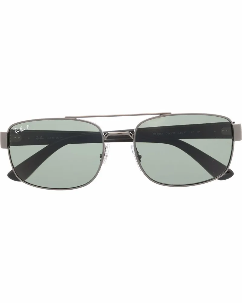 Ray Ban Sonnenbrille mit eckigem Gestell - Schwarz Schwarz
