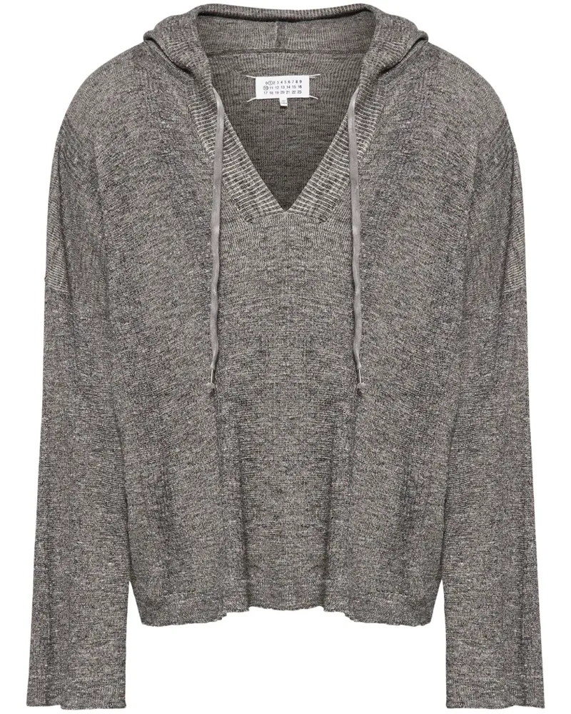 Maison Margiela Gestrickter Hoodie - Grau Grau