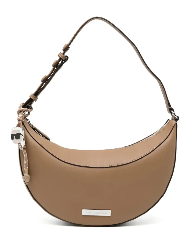 Karl Lagerfeld Ikon Smooth Halfmoon Schultertasche - Braun Braun