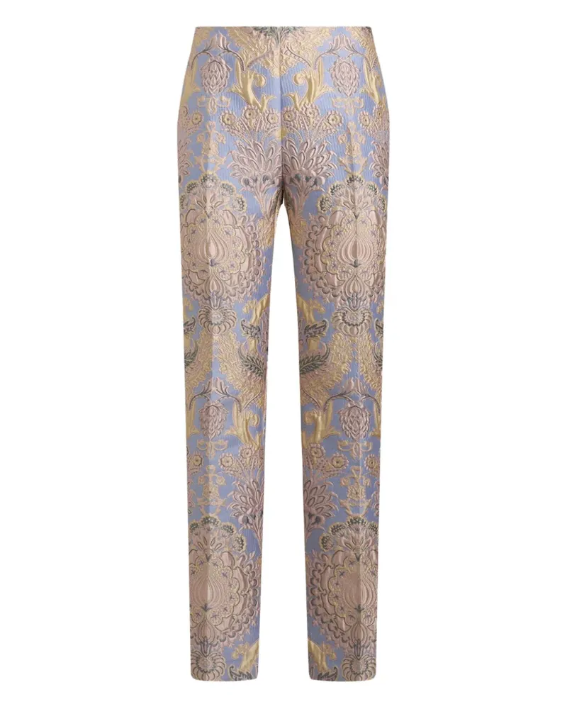 Etro Hose mit Blumenjacquard - Blau Blau