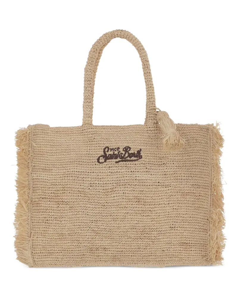MC2 Saint Barth tassel-detail raffia shoulder bag - Nude Nude