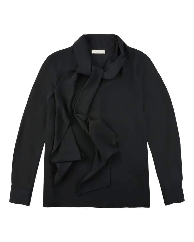 Slowear Hemd mit Schleifenkragen - Schwarz Schwarz