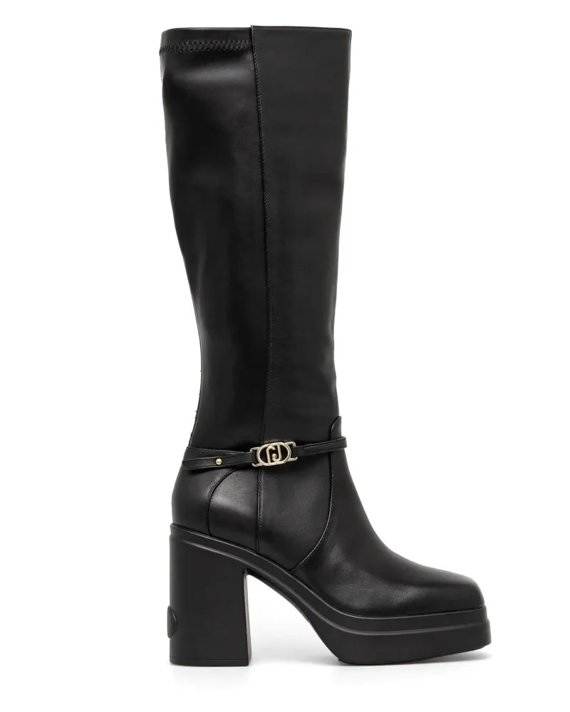 Liu Jo Stiefel mit Logo-Schild - Schwarz Schwarz