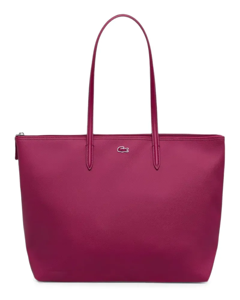 Lacoste large logo-patch tote bag - Rosa Rosa