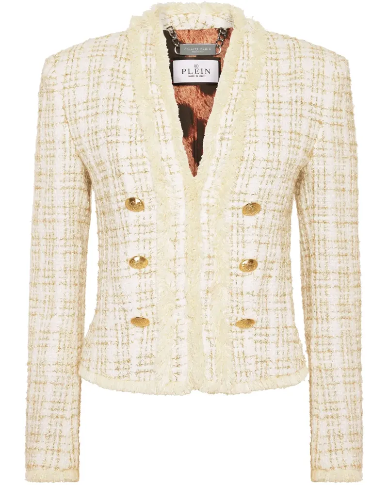 Philipp Plein Jacke aus Tweed - Weiß Weiß