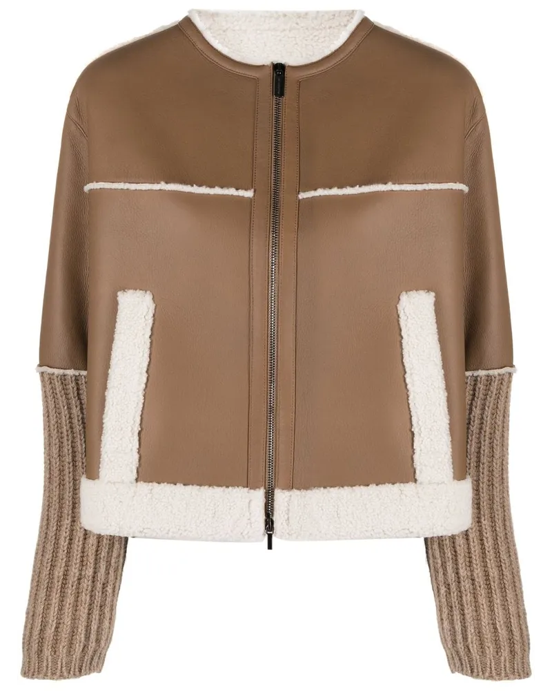 Fabiana Filippi Jacke mit Kontrasteinsatz - Braun Braun