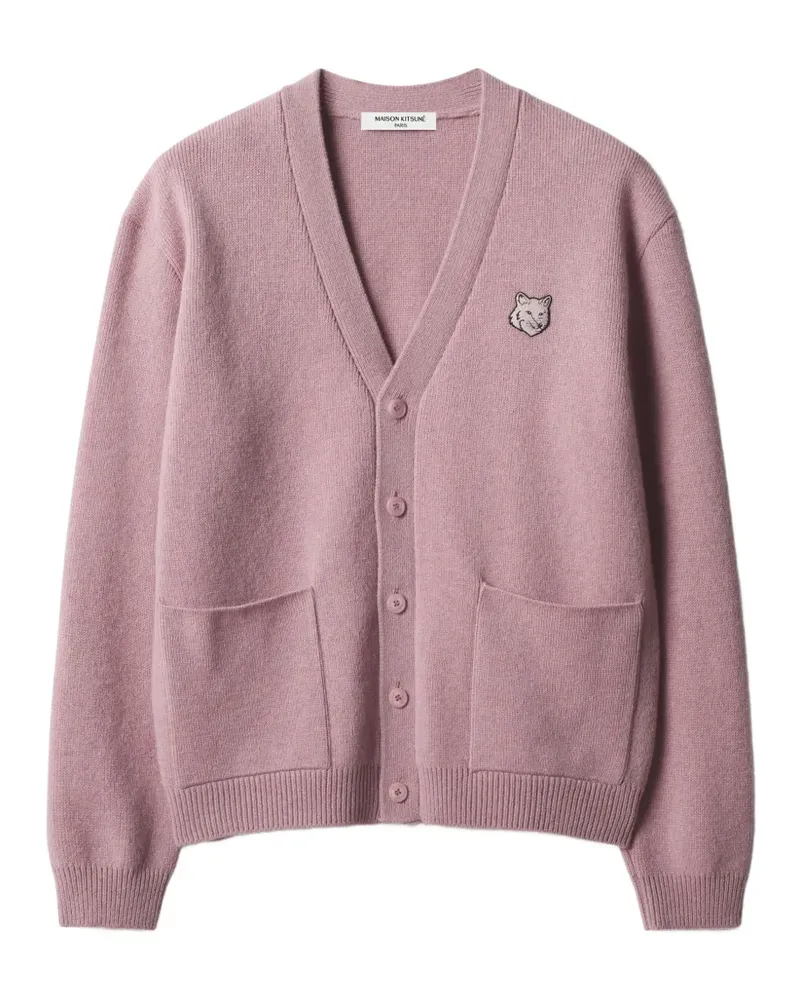 Kitsuné Fox Head Milano wool cardigan - Rosa Rosa