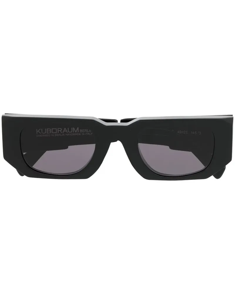 KUBORAUM Eckige U8 Sonnenbrille - Schwarz Schwarz