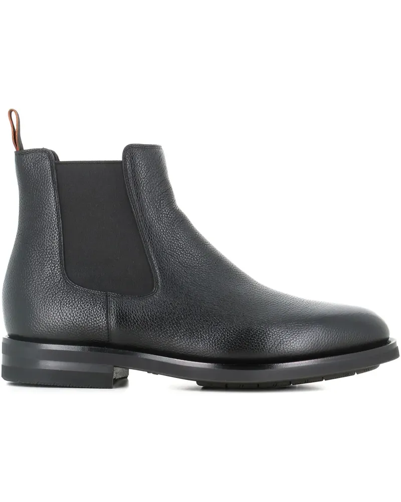 Santoni Stiefel aus Leder - Schwarz Schwarz