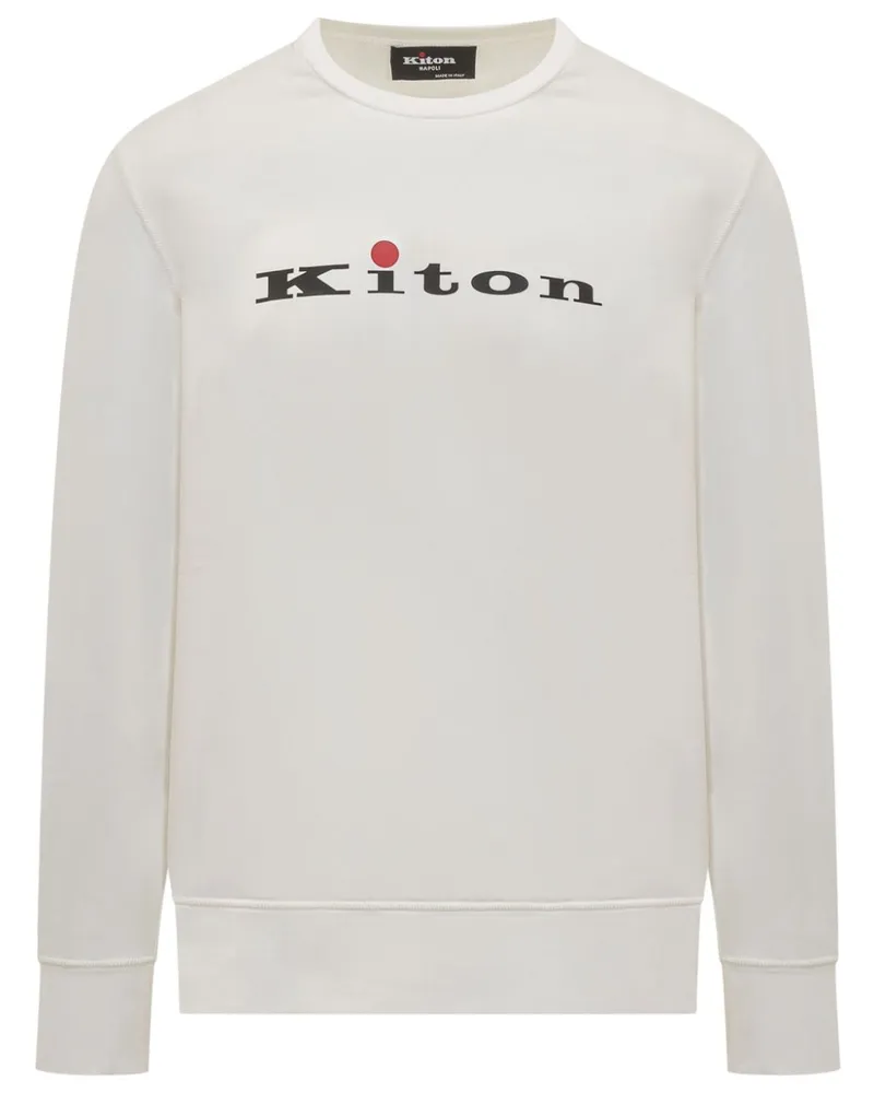 Kiton Sweatshirt mit Logo-Print - Weiß Weiß