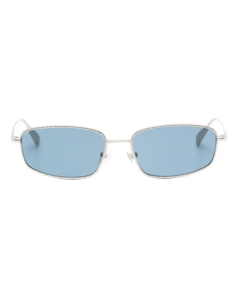 Jacquemus Hammered Sonnenbrille mit rechteckigem Gestell - Silber Silber