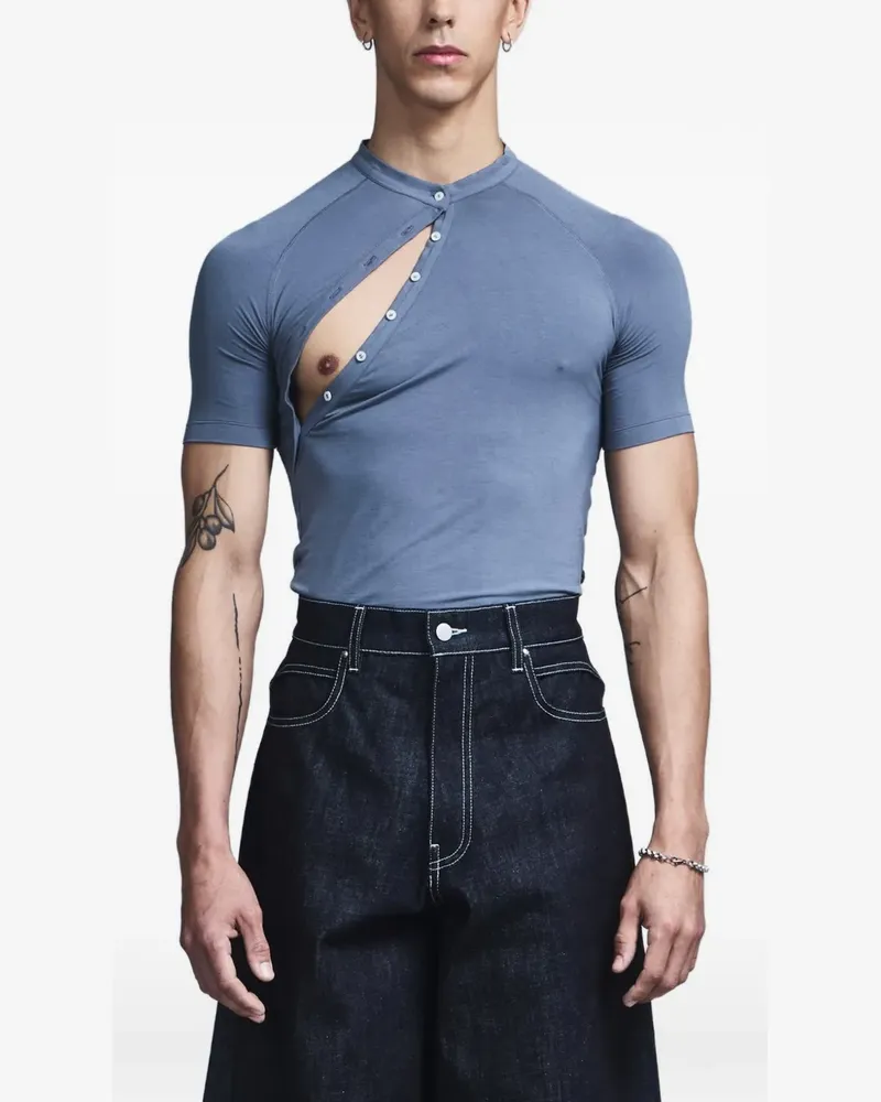 Saul Nash cut-out raglan-sleeve T-shirt - Blau Blau