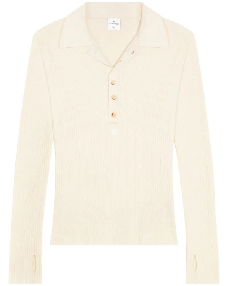 Courrèges Klassisches Poloshirt - Nude Nude