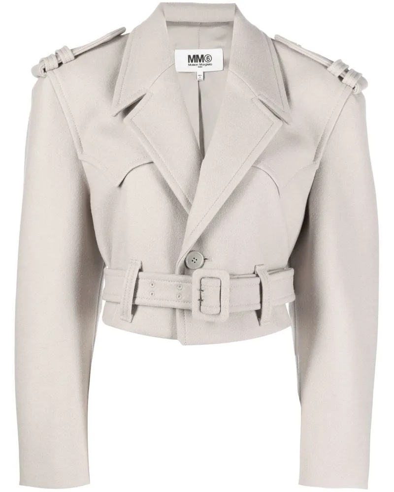 Maison Margiela Cropped-Bikerjacke - Grau Grau