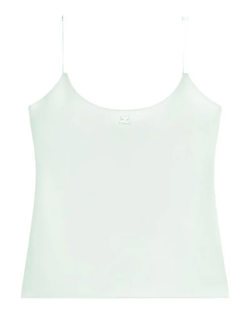 Courrèges Top mit Logo - Grün Grün