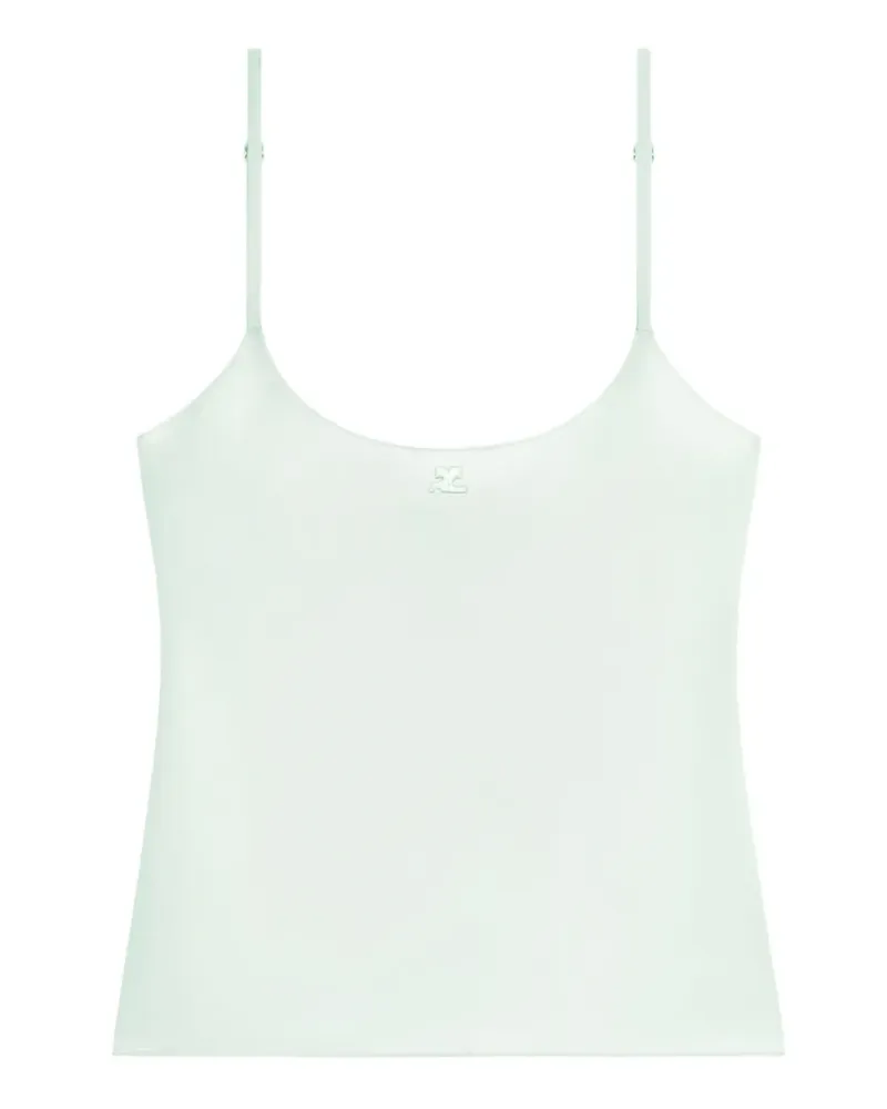 Courrèges Top mit Logo - Grün Grün