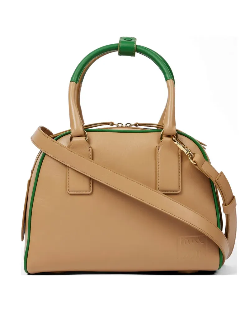 Paul Smith leather contrasting-trim top-handle bag - Nude Nude