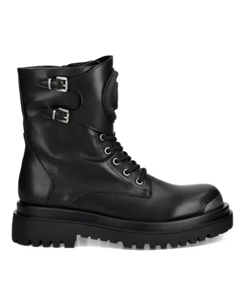 Just Cavalli Stiefel mit Logo-Patch - Schwarz Schwarz